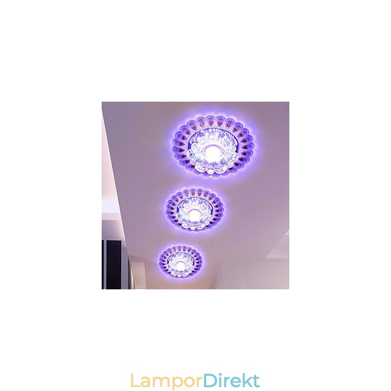 Kristall Taklampa Spotlight Smd 3W Creative Lamp Rör Ljus Färgglad Färg Kupolljus