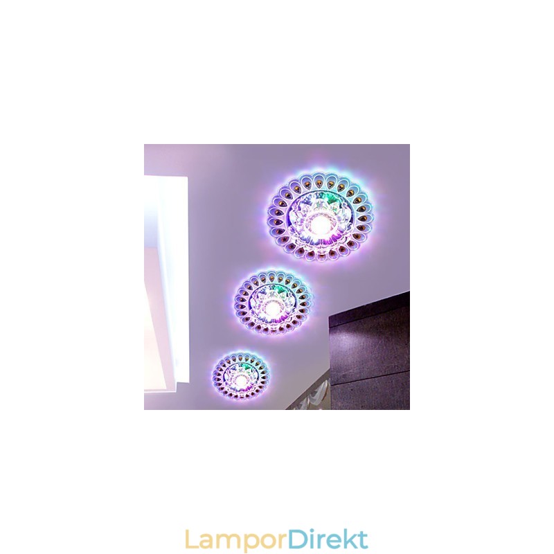 Kristall Taklampa Spotlight Smd 3W Creative Lamp Rör Ljus Färgglad Färg Kupolljus