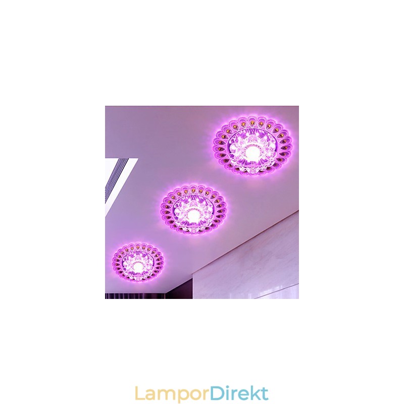 Kristall Taklampa Spotlight Smd 3W Creative Lamp Rör Ljus Färgglad Färg Kupolljus