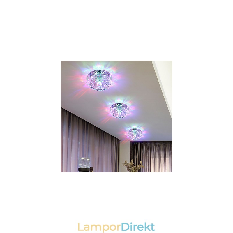Kristall Taklampa Spotlight Smd 3W Creative Lamp Rör Ljus Färgglad Färg Kupolljus