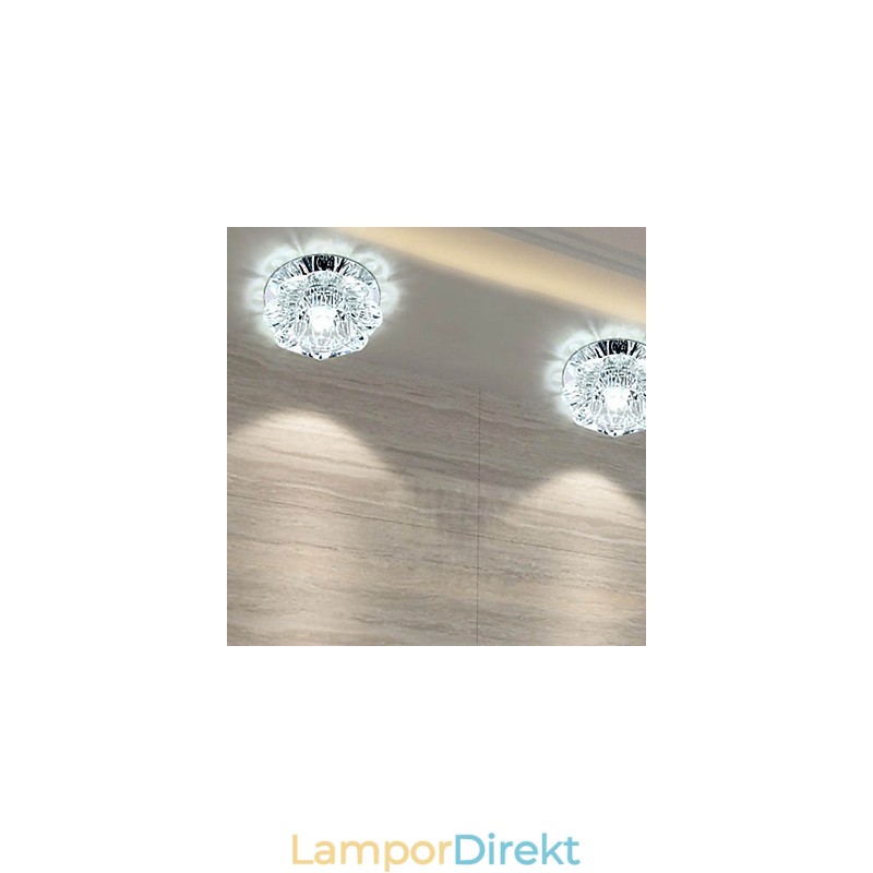 Kristall Taklampa Spotlight Smd 3W Creative Lamp Rör Ljus Färgglad Färg Kupolljus