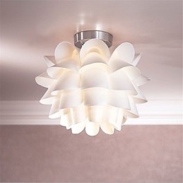 Taklampa Med Vit Blomma 1 Ljus Hängande Lamparmatur