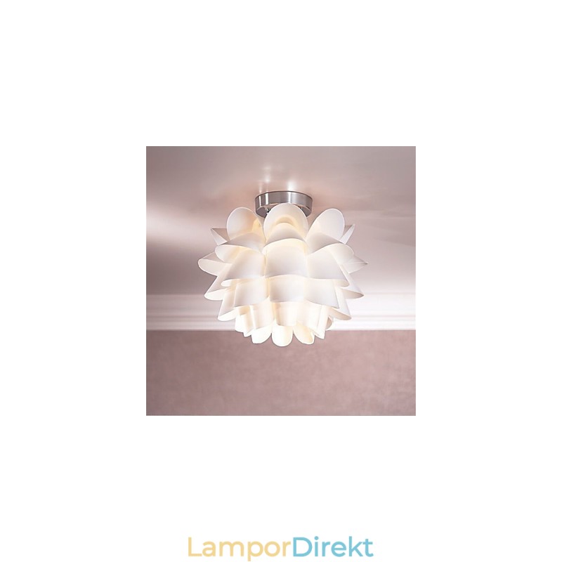 Taklampa Med Vit Blomma 1 Ljus Hängande Lamparmatur