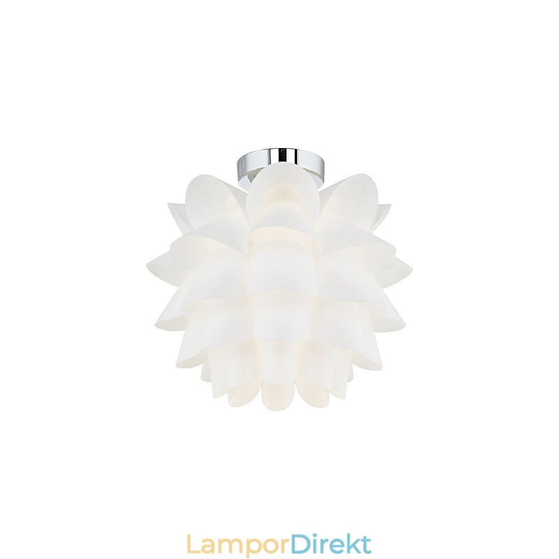 Taklampa Med Vit Blomma 1 Ljus Hängande Lamparmatur