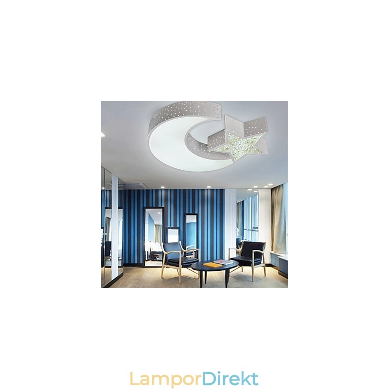 Flush Mount Modern Contracted Star And Moon Pattern Metal