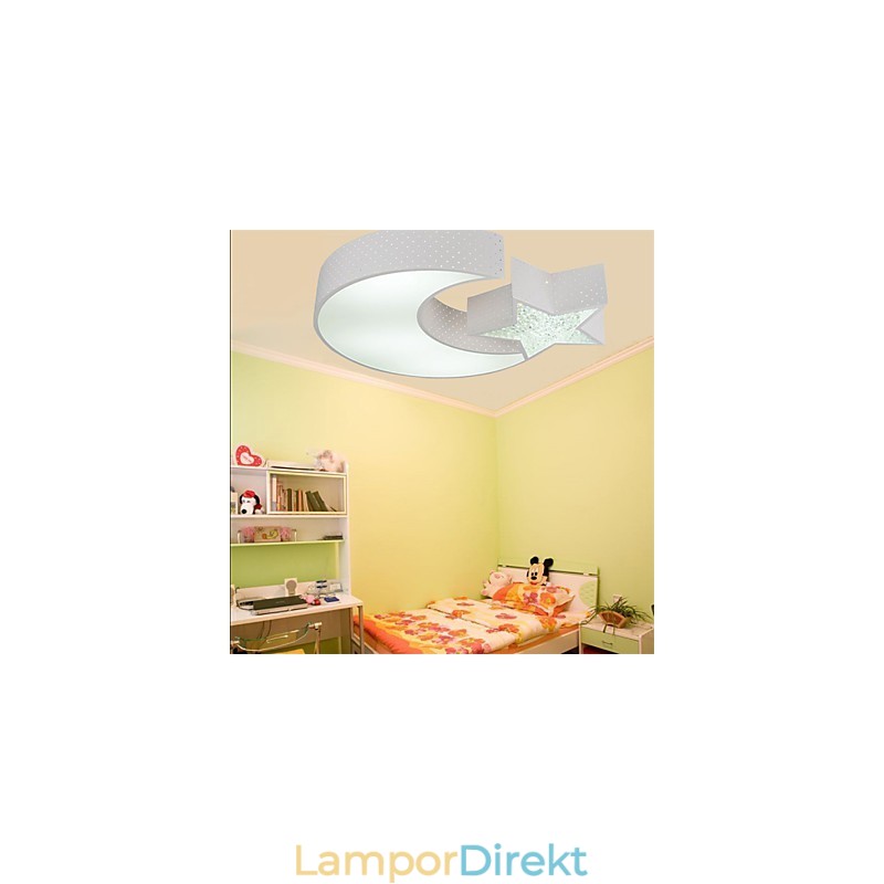 Flush Mount Modern Contracted Star And Moon Pattern Metal