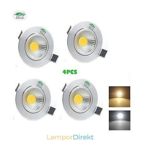 4 St Zweihnder 3W 300Lm Cob Taklampa Downlight Varmvitt Ljus 4 St Zweihnder 3W 300Lm Cob Taklampa Downlight Varmvitt Ljus