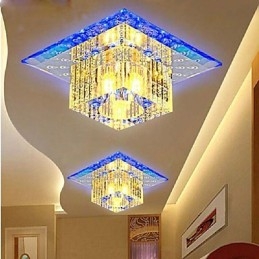 Minikristall Taklampa Spotlight Smd 3W Creative Lamp Rör Ljus Färgglad Färg Fyrkantig Kupolljus