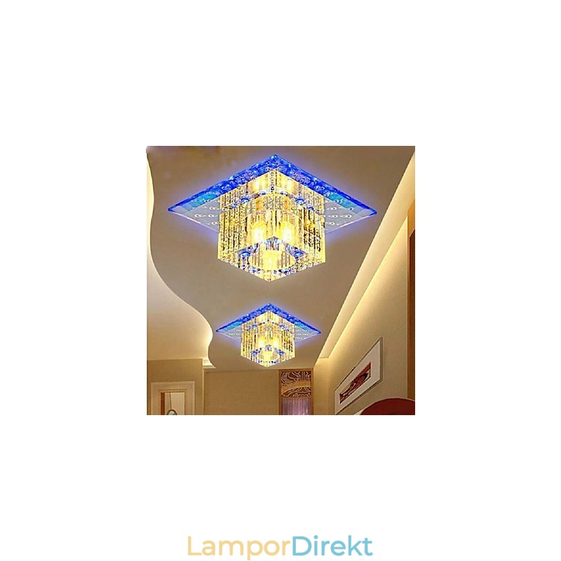 Minikristall Taklampa Spotlight Smd 3W Creative Lamp Rör Ljus Färgglad Färg Fyrkantig Kupolljus