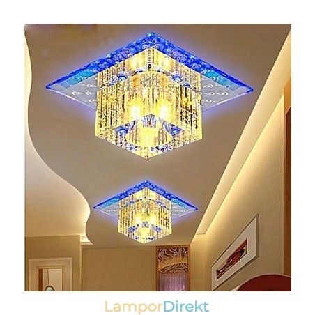 Minikristall Taklampa Spotlight Smd 3W Creative Lamp Rör Ljus Färgglad Färg Fyrkantig Kupolljus