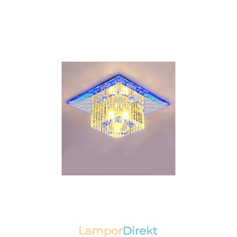 Minikristall Taklampa Spotlight Smd 3W Creative Lamp Rör Ljus Färgglad Färg Fyrkantig Kupolljus