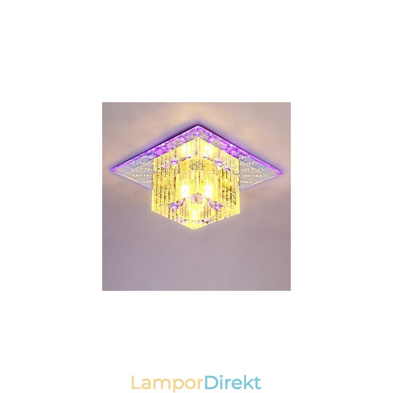 Minikristall Taklampa Spotlight Smd 3W Creative Lamp Rör Ljus Färgglad Färg Fyrkantig Kupolljus