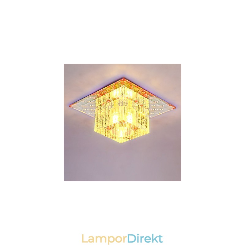 Minikristall Taklampa Spotlight Smd 3W Creative Lamp Rör Ljus Färgglad Färg Fyrkantig Kupolljus