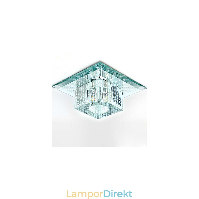 Minikristall Taklampa Spotlight Smd 3W Creative Lamp Rör Ljus Färgglad Färg Fyrkantig Kupolljus