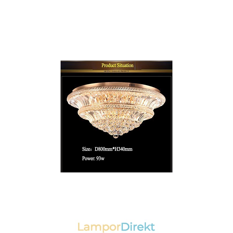 Modern Luxury 9Modern Crystal Ceiling Light Absorber Kupolljusdiameter 80Cm