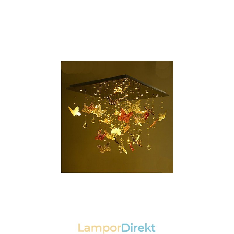 Crystal Lamp Circular Butterfly Crystal Lamp