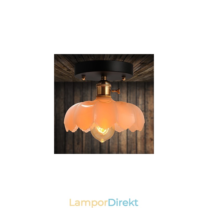 Flush Mount Retro Lighting Lights Glastaklampa
