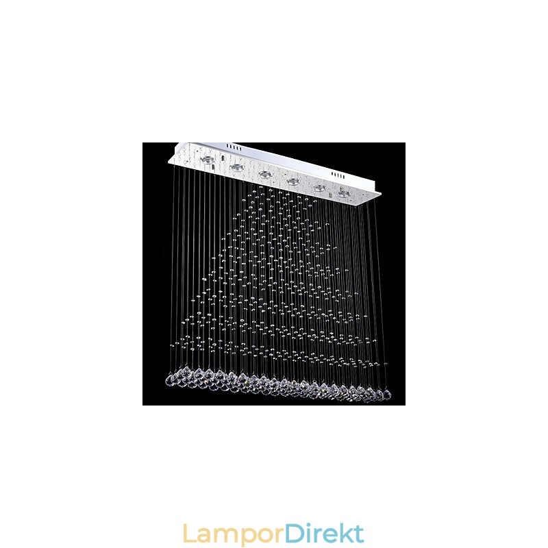 Rektangel Kristall Ljuskrona Lampor Tak Hängande Belysning Lampor Armaturer