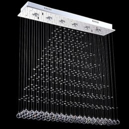 Rektangel Kristall Ljuskrona Lampor Tak Hängande Belysning Lampor Armaturer