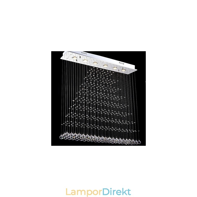 Rektangel Kristall Ljuskrona Lampor Tak Hängande Belysning Lampor Armaturer