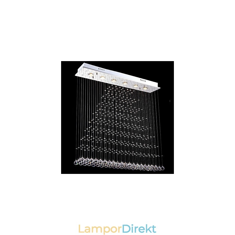 Rektangel Kristall Ljuskrona Lampor Tak Hängande Belysning Lampor Armaturer