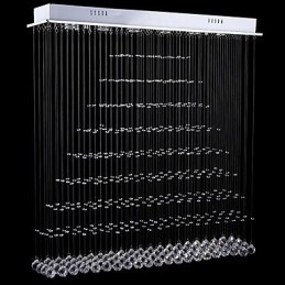 Rektangel Kristall Ljuskrona Lampor Tak Hängande Belysning Lampor Armaturer