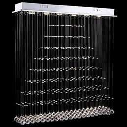 Rektangel Kristall Ljuskrona Lampor Tak Hängande Belysning Lampor Armaturer