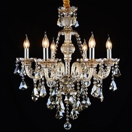 Ljuskrona Cognac Färg Kristall Modern 6 Lights Contemporary Glass