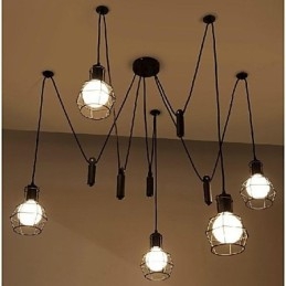 Traditionell Klassisk Vintage Retro Lykta Land Mini Stil Målning Metall Hängande Ljus Matsal