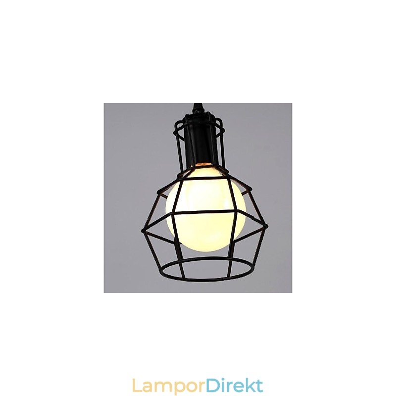 Traditionell Klassisk Vintage Retro Lykta Land Mini Stil Målning Metall Hängande Ljus Matsal
