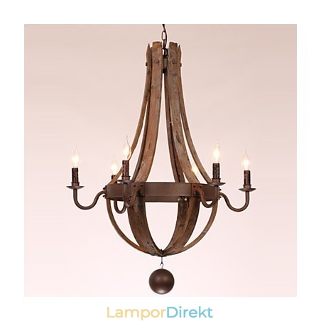 Ljuskrona 6 Lampor Vintage Retro Country Living Dining Garage Metal Ljuskrona 6 Lampor Vintage Retro Country Living Dining Garage Metal