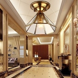 Traditionella Klassiska Mini Stil Mässing Metall Flush Mount Spotlights