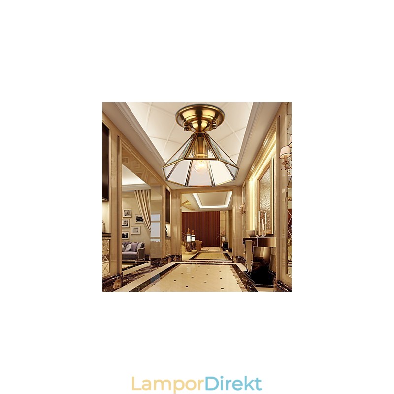 Traditionella Klassiska Mini Stil Mässing Metall Flush Mount Spotlights