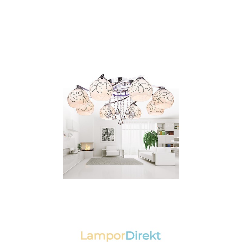 Ljuskrona Modern Crystal Living 8 Lampor
