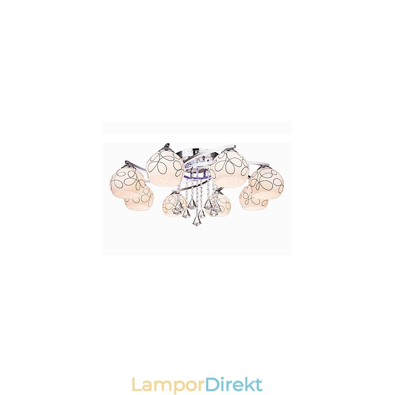 Ljuskrona Modern Crystal Living 8 Lampor
