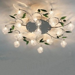 Grön Kristall Taklampa Round Air Lights Lampa Lampa Järn