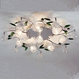 Grön Kristall Taklampa Round Air Lights Lampa Lampa Järn