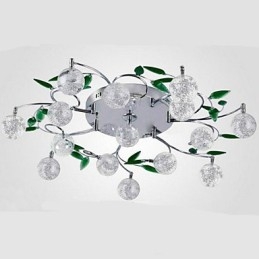 Grön Kristall Taklampa Round Air Lights Lampa Lampa Järn