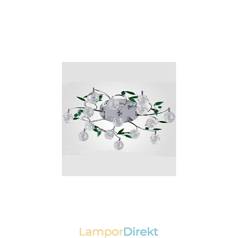 Grön Kristall Taklampa Round Air Lights Lampa Lampa Järn