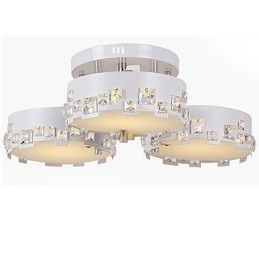 Modern Samtida Kristallmålning Metall Flush Mount
