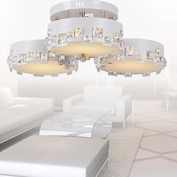 Modern Samtida Kristallmålning Metall Flush Mount