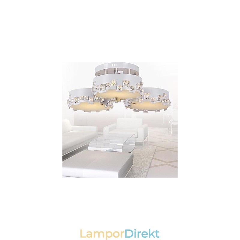 Modern Samtida Kristallmålning Metall Flush Mount