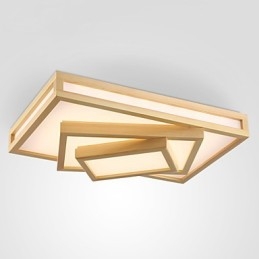 Modern Samtida Mini Style Målning Trä Bambu Flush Mount