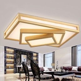 Modern Samtida Mini Style Målning Trä Bambu Flush Mount