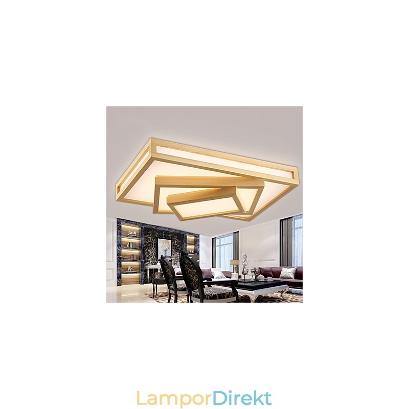 Modern Samtida Mini Style Målning Trä Bambu Flush Mount