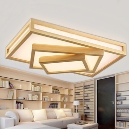 Modern Samtida Mini Style Målning Trä Bambu Flush Mount