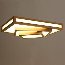 Modern Samtida Mini Style Målning Trä Bambu Flush Mount