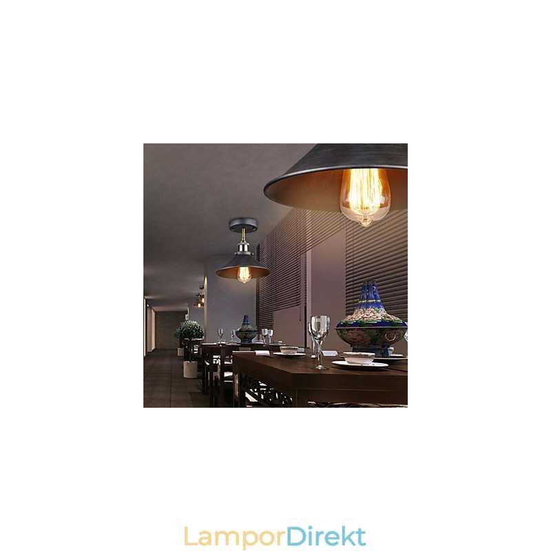 Vintage Mini Edison Taklampa 1 Light Metal Flush Mount