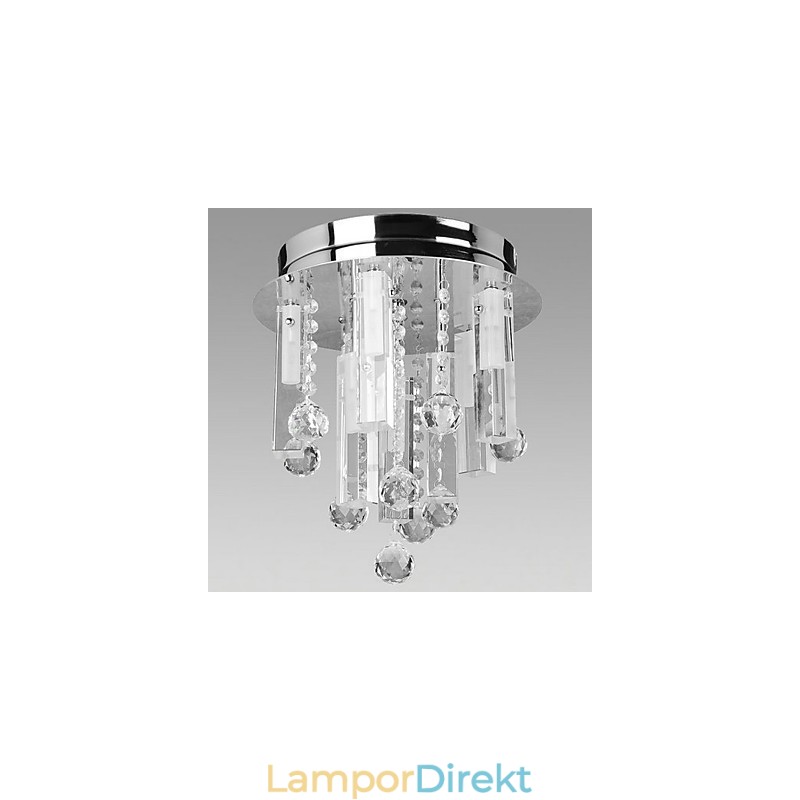 Taklampa I Kristall Med 8 Lampor