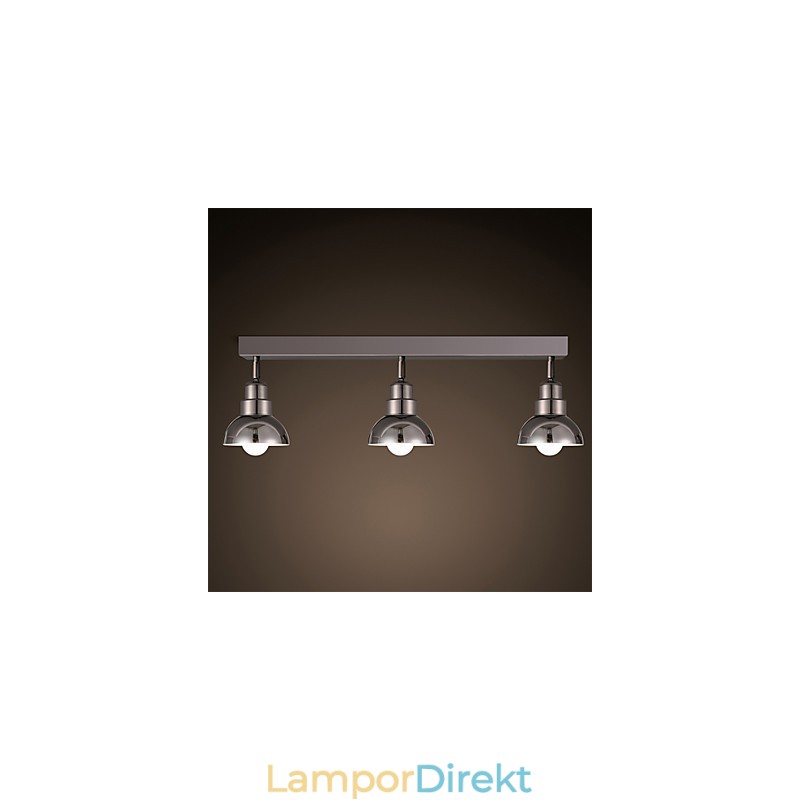 Flush Mount Triinal Huvud Ljus Vit Glas Aluminium Ram Mode Modern